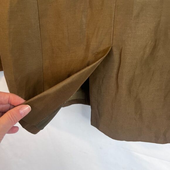 Betty Barclay Collarless Vneck Single Breasted Flax Blend Blazer Jacket Sz M/L** - Picture 7 of 11